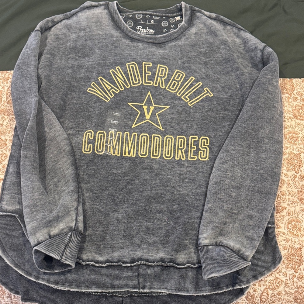 Pressbox Vanderbilt Commodores Gray Crewneck Swea… - image 1